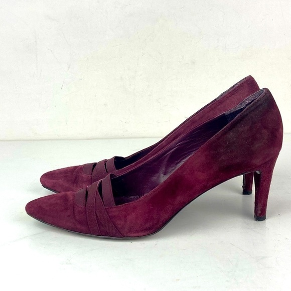 STUART WEITZMAN Burgundy Suede Pumps Heels - Picture 6 of 11